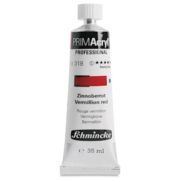 Open in modal - Schmincke Primacryl Professional Acrylic Paint - Vermilion Red, 35 ml Tube
