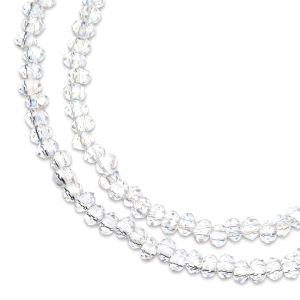 John Bead Crystal Lane Rondelle Bead Strands - Crystal, Transparent, AB, 7" (Close-up of beads)