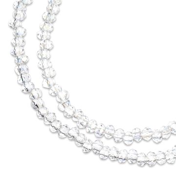 Open in modal - John Bead Crystal Lane Rondelle Bead Strands - Crystal, Transparent, AB, 7" (Close-up of beads)
