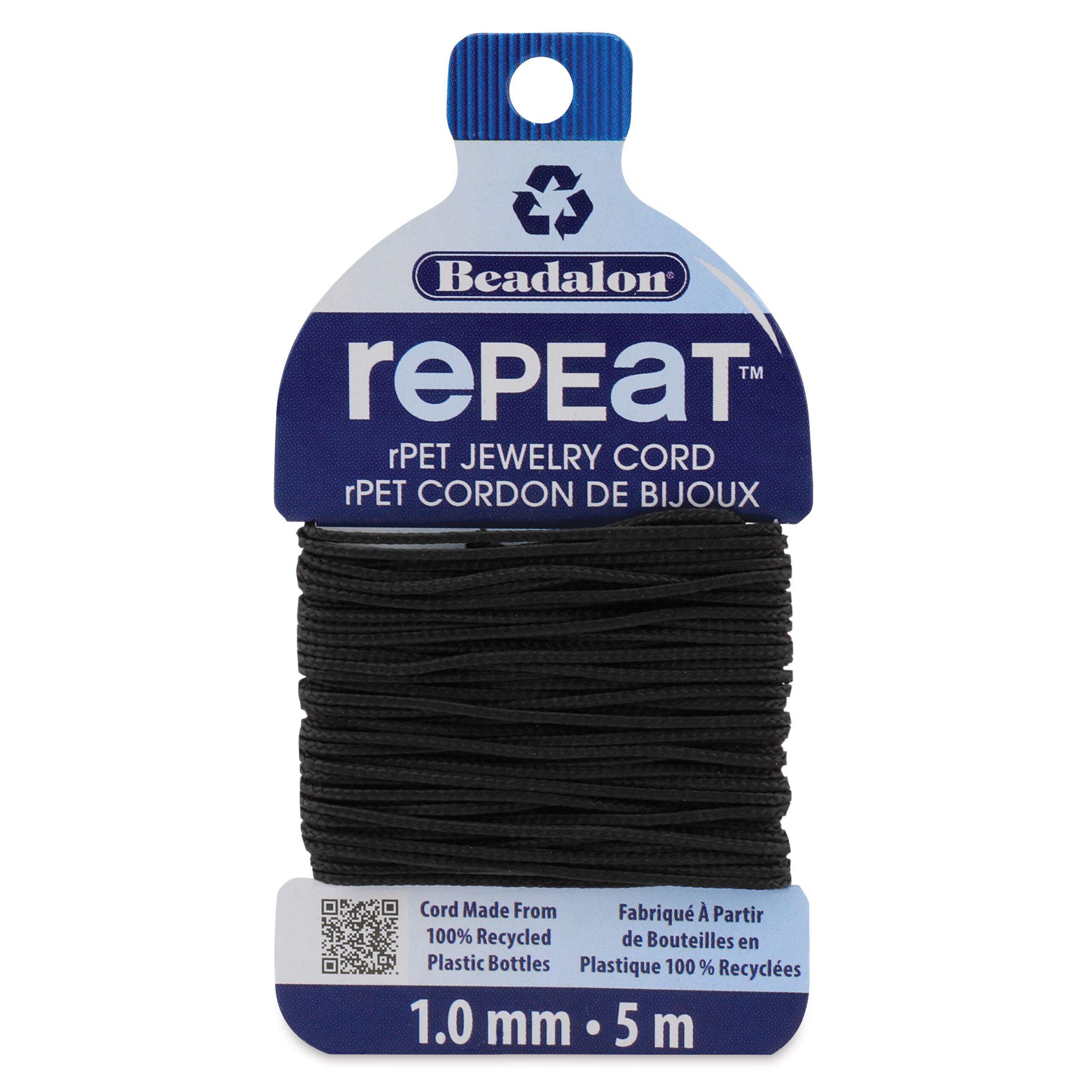Beadalon Repeat Jewelry Cord - 1 mm x 5 M, Black