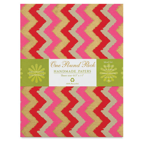 Shizen Handmade Paper by the Pound - Assorted Colors and Patterns, 8-1/2 x  11