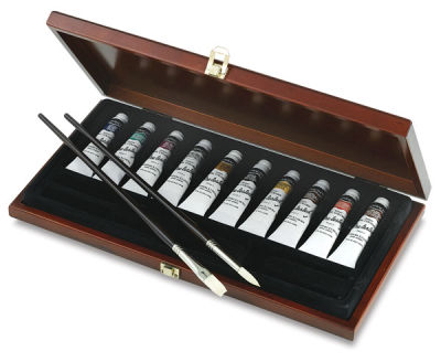 Grumbacher Pre-Tested Artists' Oil Paints and Sets - Wood Box Set of 10