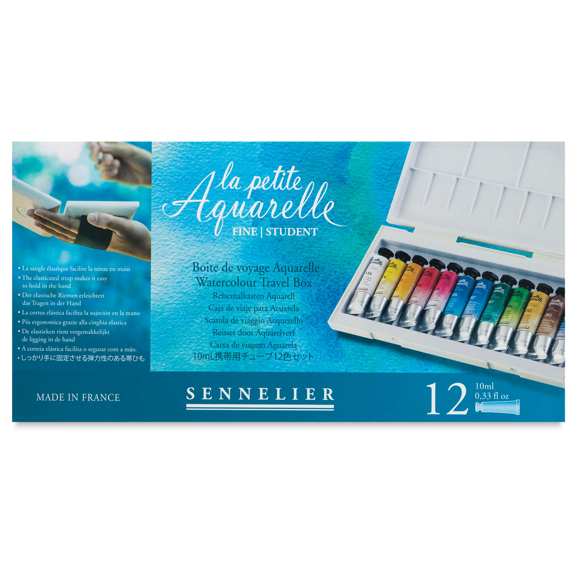 Sennelier La Petite Aquarelle Watercolor Set of 10 Colors, 21ml Tubes, 0.7  Fl Oz (Pack of 10), Multi