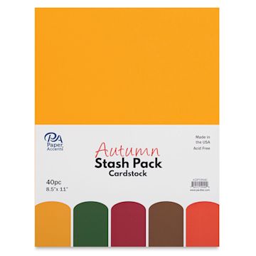 Open in modal - Paper Accents Cardstock Stash Packs - Components of Autumn pack shown in packaging