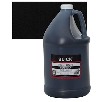 Open in modal - Blick Premium Grade Tempera - Black, Gallon and swatch