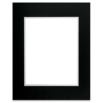 Open in modal - Blick Double Mat - Raven Black / Manor White, 16" x 20" (10-1/2" x 13-1/2" Opening)