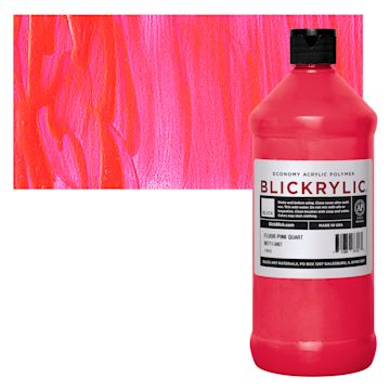 Open in modal - Blickrylic Student Acrylic - Fluorescent Pink, Quart and swatch