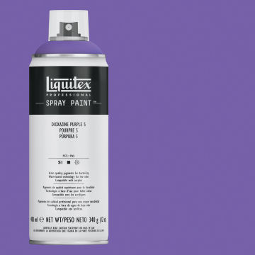 Liquitex Professional Spray Paint - Dioxazine Purple 5, 400 ml can and swatch