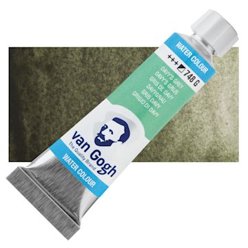Open in modal - Van Gogh Watercolor - Davy's Gray, 10 ml tube and swatch