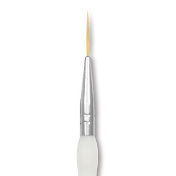 Open in modal - Royal & Langnickel Soft Grip Golden Taklon Brush - Script Liner, Short Handle, Size 5/0, close-up