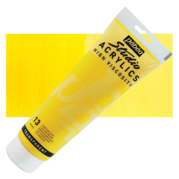 Pebeo High Viscosity Acrylics - Light Azo Yellow, 250 ml, Tube with Swatch
