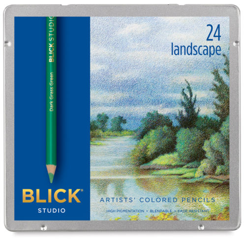 24 Piece Landscape Colored Pencil Set in Display Tin