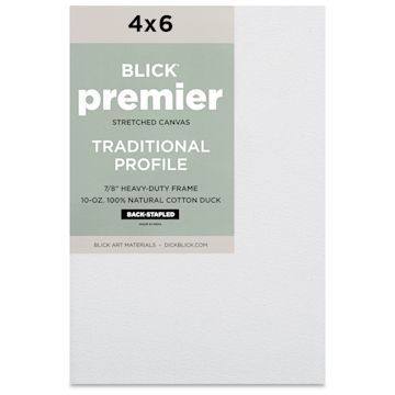 Open in modal - Blick Premier Stretched Cotton Canvas - Traditional Profile, Back-Stapled, 4" x 6", front