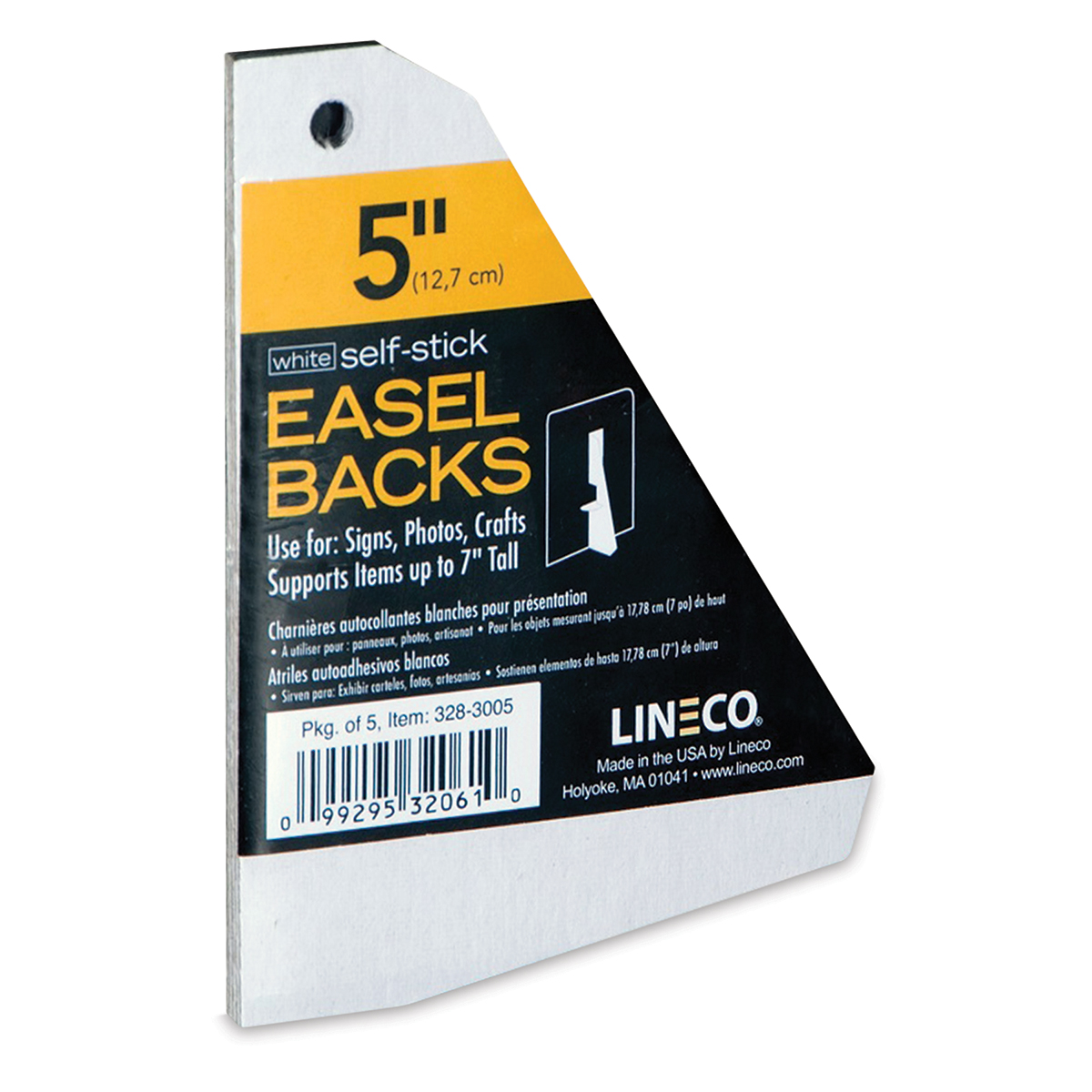 9 inches 328-3331 Package of 25 Lineco Self-Stick Easel Back Black 