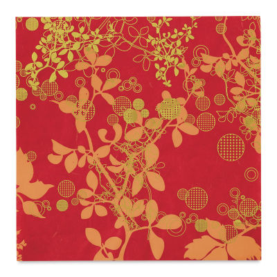 Thai Mulberry Screenprinted Chinaberry Decorative Paper - Front of full sheet
