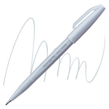 Open in modal - Pentel Arts Brush Tip Sign Pen - Light Gray pen and swatch