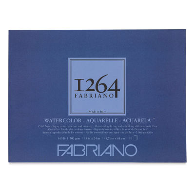 Fabriano 1264 Watercolor Pad, 18" x 24", Glue Bound, 30 Sheets, Landscape