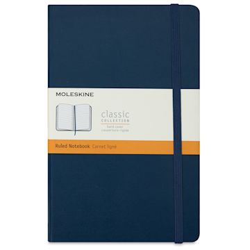 Open in modal - Moleskine Classic Hardcover Notebook - Sapphire Blue, Ruled, 8-1/4" x 5" (front)