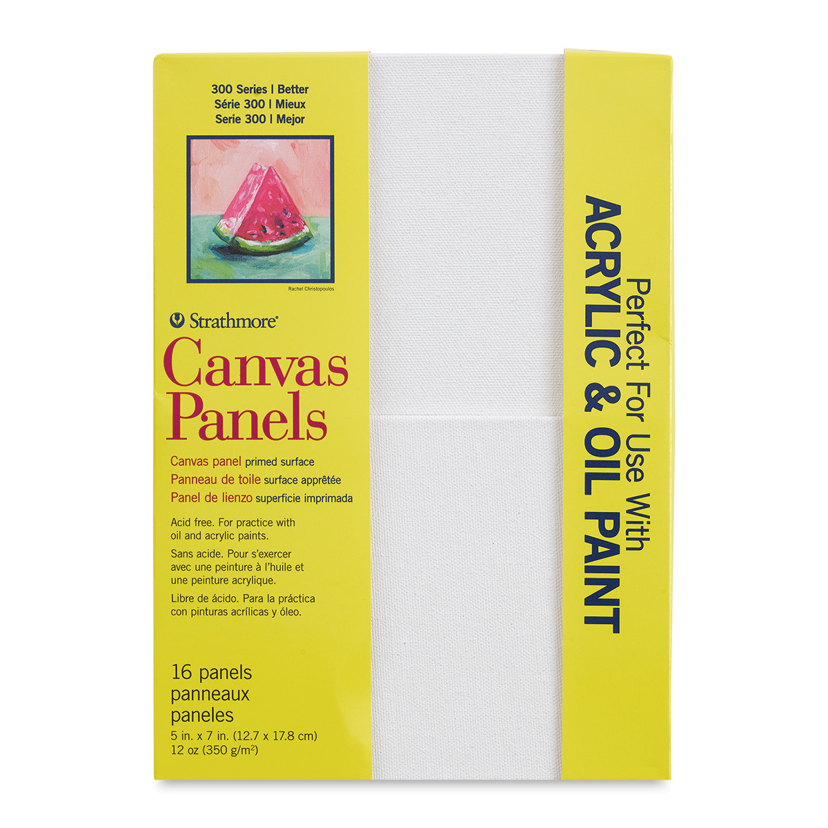Strathmore 300 Series Canvas Paper Pad, Glue Bound, 12x16 inches, 10 Sheets  (115lb/187g) - Artist Paper for Adults and Students - Acrylic and Oil