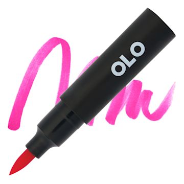 Open in modal - Olo Brush-Tip Half Marker - RV1.5, Bougainvillea - Marker and Swatch