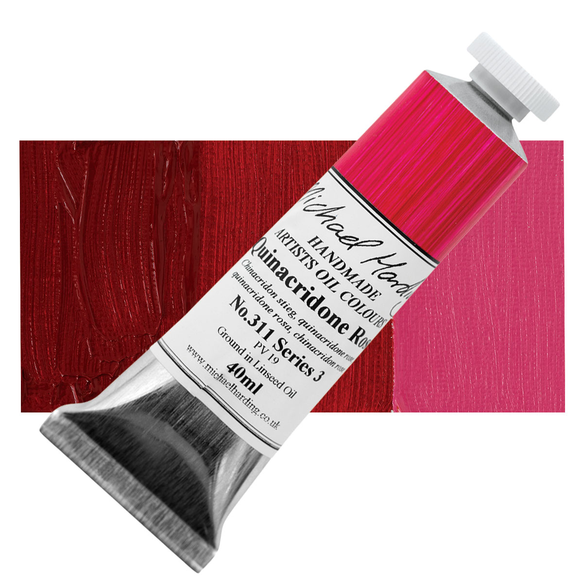 Michael Harding Artists Oil Color – Quinacridone Rose, 40 ml Tube