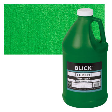 Blick Student Grade Tempera - Green, Half Gallon and swatch