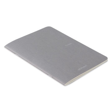 Fabriano EcoQua Staplebound Notebook - Gray, 8.3" x 5.8", Blank (side view)