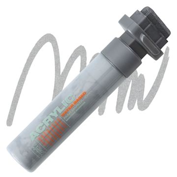 Open in modal - Montana Acrylic Marker - 30 mm Tip, Outline Silver (Metallic) marker and swatch