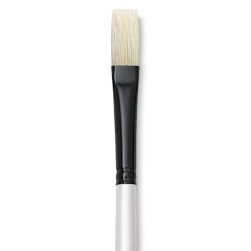 Open in modal - Robert Simmons Simply Simmons Chungking Hog Bristle Brush - Flat, Long Handle, Size 6 close up