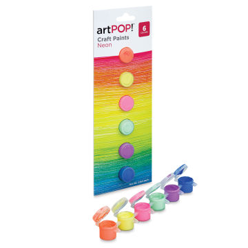 artPOP! Craft Paint Set - Set of 6, Neon Colors, 2.5 ml (Paint pots in and out of packaging)