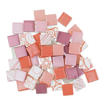 Open in modal - Mosaic Mercantile Patchwork Tiles - Pink/Coral, 6 oz
