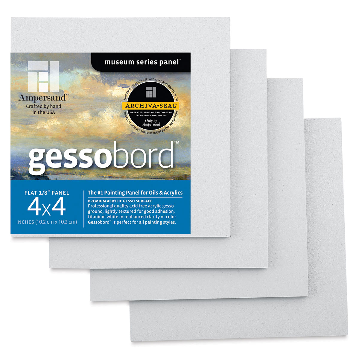 Ampersand Gessobord 4 Pack 4 x 4 Flat 1/8