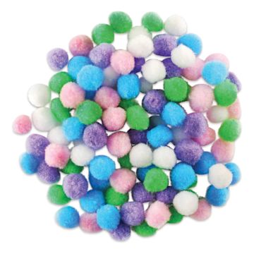 Open in modal - Krafty Kids Pom Poms - Pastel Colors, 3/4", Package of 100