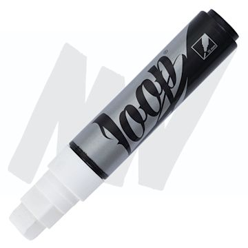 Open in modal - Loop Paint Marker - White, 15 mm marker and swatch