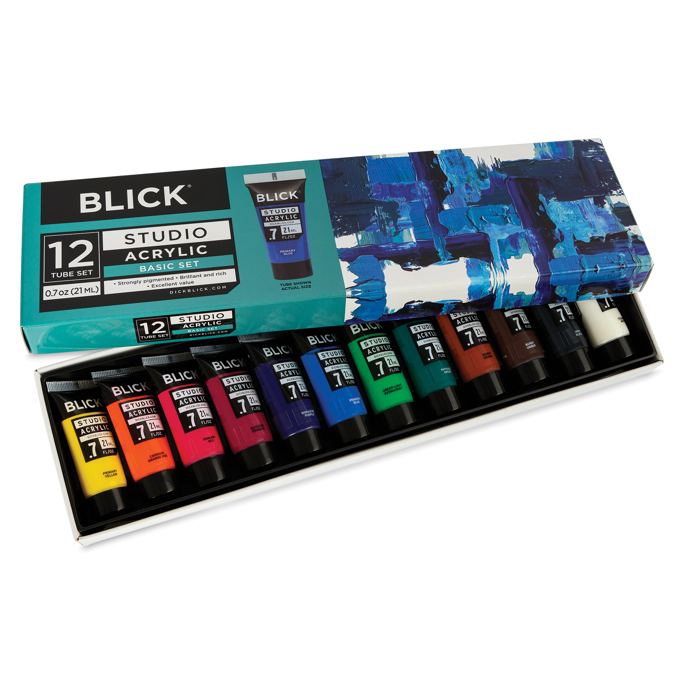 Blick Studio Acrylics - Set of 12 colors, 21 ml tubes | BLICK Art
