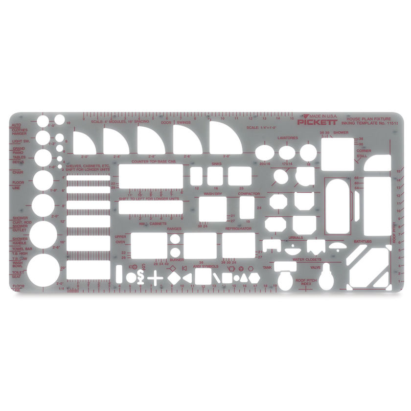 Chartpak Pickett Template 1151i House Plan Fixture