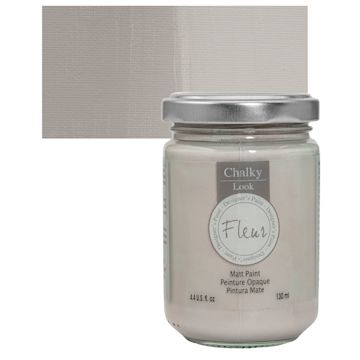 Open in modal - Fleur Chalky Look Paint - Dove Grey, 4.4 oz jar and swatch