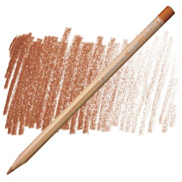 Open in modal - Caran d'Ache Luminance Colored Pencil - Burnt Ochre pencil and swatch