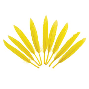 Open in modal - John Bead Duck Quill Feathers - Yellow