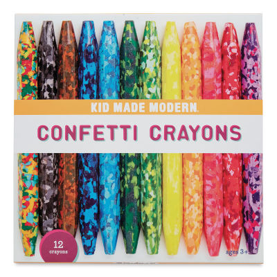 Kid Made Modern Confetti Crayons - Set of 12 Confetti crayons shown in package