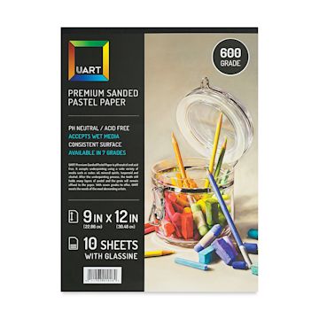 Open in modal - UArt Sanded Pastel Paper Pad - 600 Grit, 9" x 12", 10 Sheets, Beige