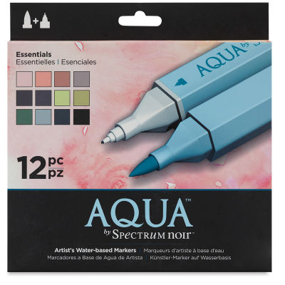 Spectrum Aqua Marker Sets - Front of package of 12 pc Essentials set