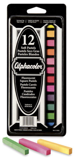 Alphacolor Soft Pastels- Fluorescents, Set of 12