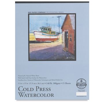 Open in modal - Bee Paper Aquabee Watercolor Pad - 11" x 15", 140 lb, 15 Sheets