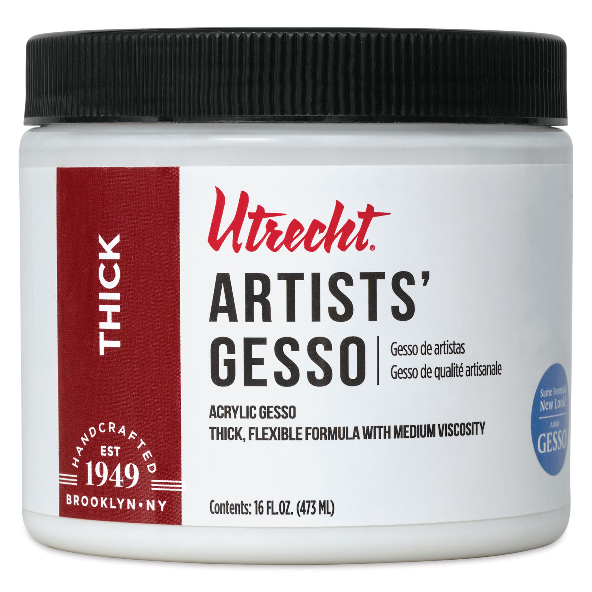 New look! Same formula - Utrecht Artists Acrylic Gesso - White, 16 oz