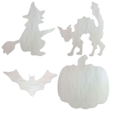 Roylco Color Diffusing Paper Pack -Halloween Shapes, Pkg of 80 (the four included shapes)