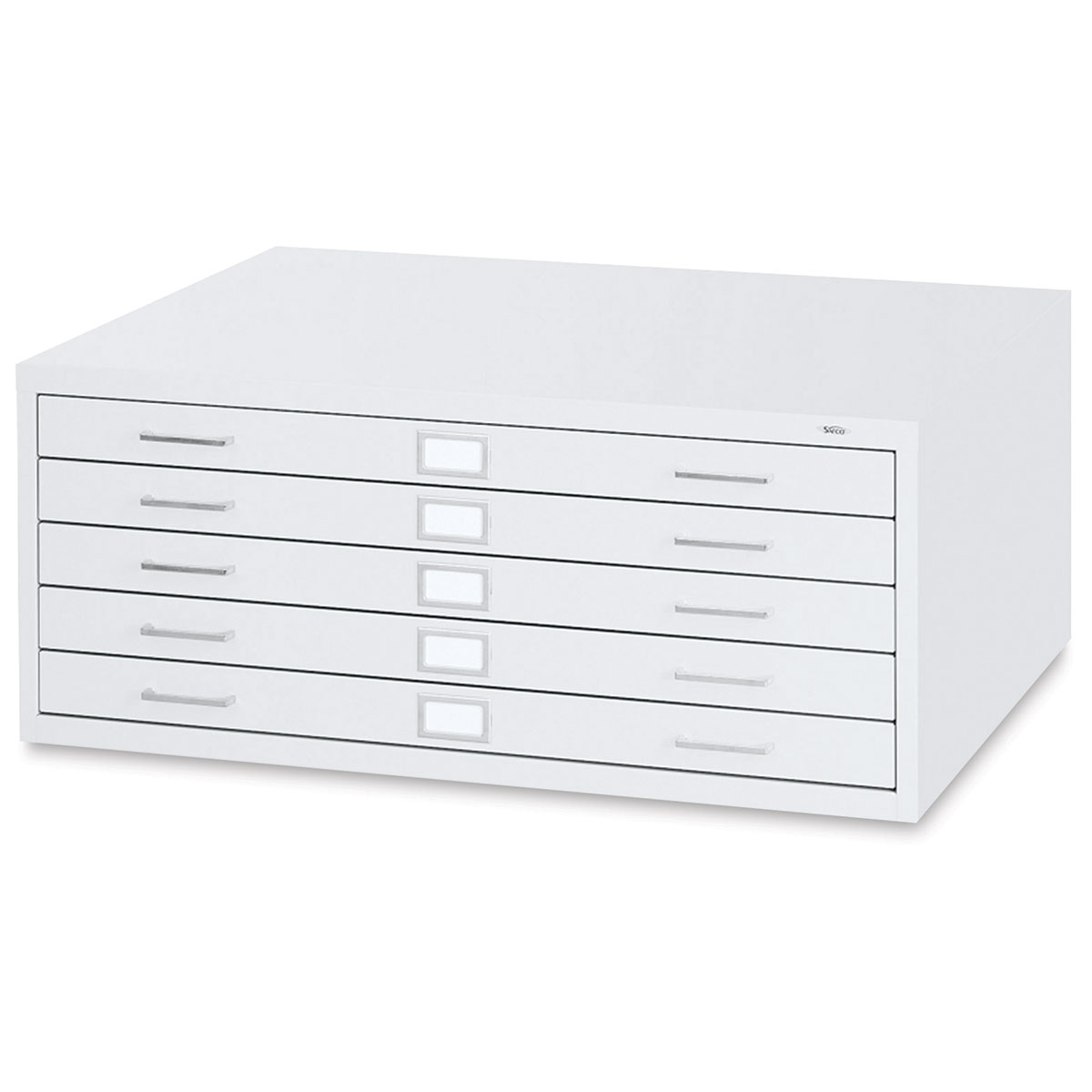 Safco 5-Drawer Steel File - White, Flat File Unit, Large