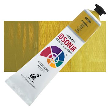 Open in modal - Jo Sonja's Artist Acrylic - Citrine 2.5 oz tube and swatch