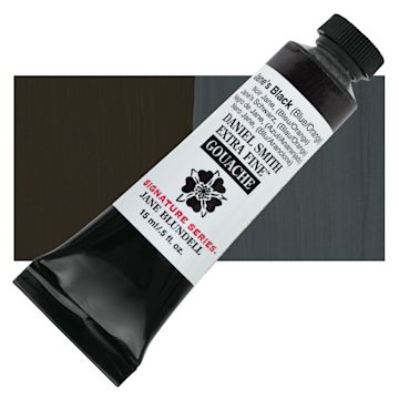 Open in modal - Daniel Smith Extra Fine Gouache - Jane's Black (Blue/Orange), 15 tube and swatch
