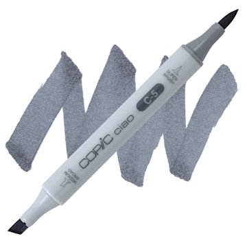 Open in modal - Copic Ciao Double Ended Marker - Cool Gray C-5 marker and swatch